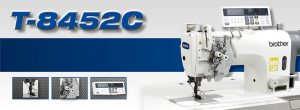 Brother T-8452C ,   Piqueuse double aiguilles  escamotables à transmission directe  avec coupe-fil