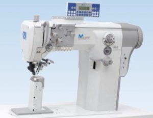 DÜRKOPP ADLER  888-167122 M Machine pilier , point noué 1  aiguilles triple entraînement par double alimentation de roue , par aiguille et pied presseur à roulette commandé,coupe fil automatique, spécialistes de la doublure.